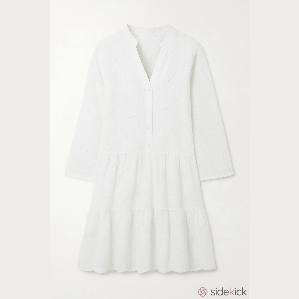 White Islet cotton swimsuit cover up dress 12-14 drop waist size 12-14